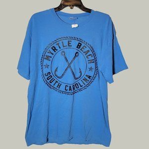 Myrtle Beach South Carolina Mens Tshirt  Blue  Short Sleeve  Size L  NWT New